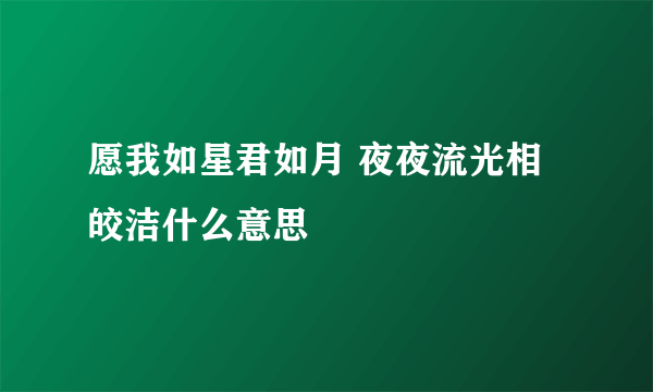 愿我如星君如月 夜夜流光相皎洁什么意思