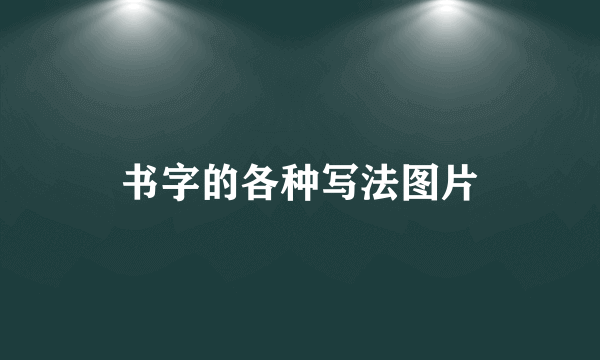 书字的各种写法图片