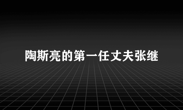 陶斯亮的第一任丈夫张继