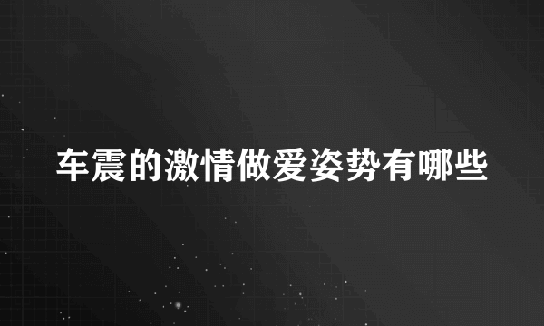 车震的激情做爱姿势有哪些