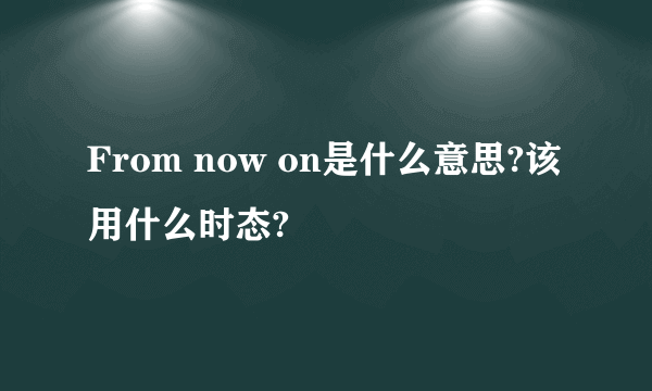 From now on是什么意思?该用什么时态?