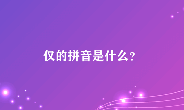 仅的拼音是什么？