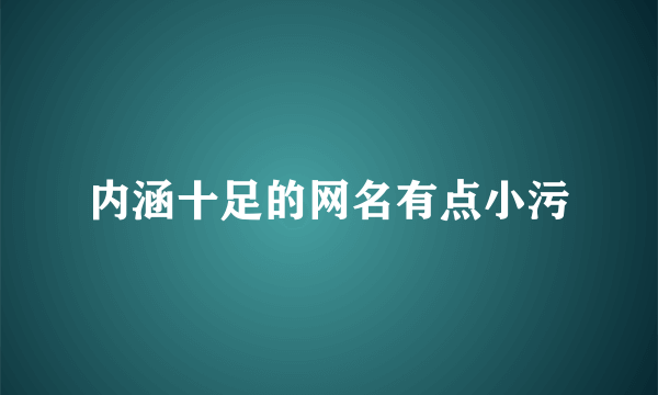 内涵十足的网名有点小污