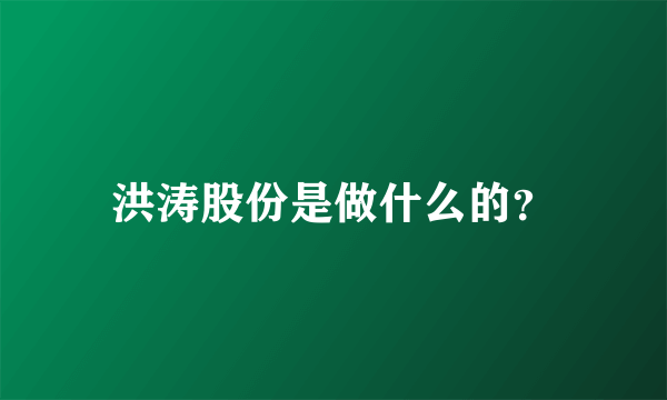 洪涛股份是做什么的？