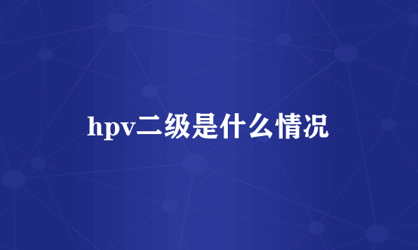 hpv二级是什么情况