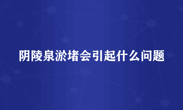 阴陵泉淤堵会引起什么问题