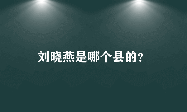 刘晓燕是哪个县的？