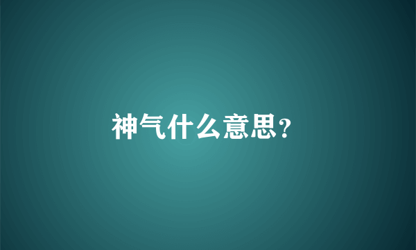 神气什么意思？