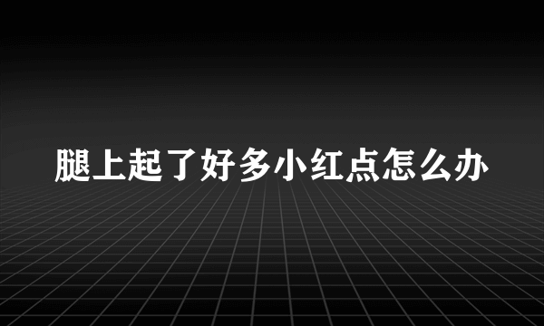 腿上起了好多小红点怎么办