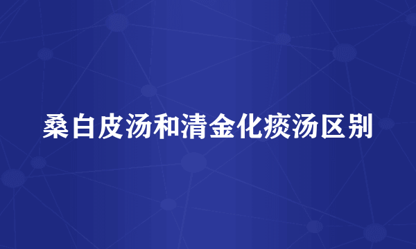 桑白皮汤和清金化痰汤区别