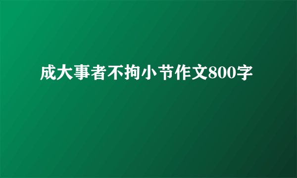 成大事者不拘小节作文800字