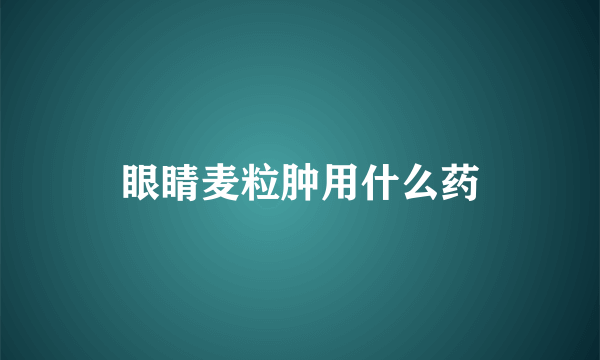 眼睛麦粒肿用什么药