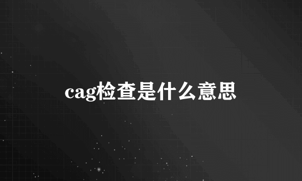 cag检查是什么意思