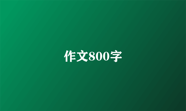 作文800字