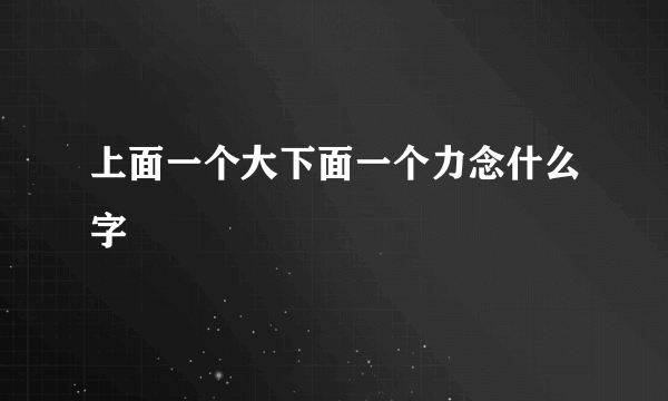 上面一个大下面一个力念什么字