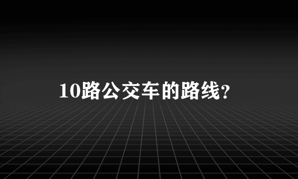 10路公交车的路线？