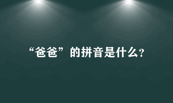 “爸爸”的拼音是什么？