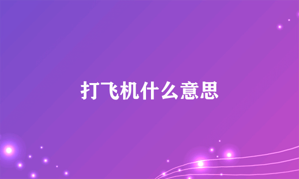 打飞机什么意思