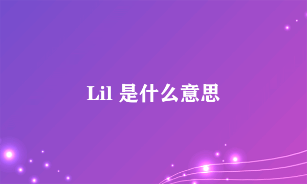 Lil 是什么意思