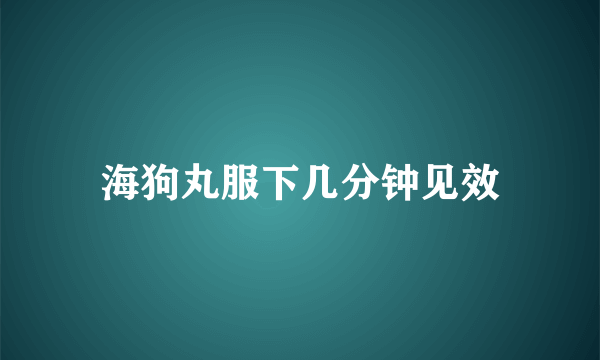 海狗丸服下几分钟见效