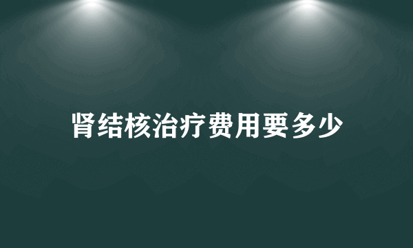 肾结核治疗费用要多少