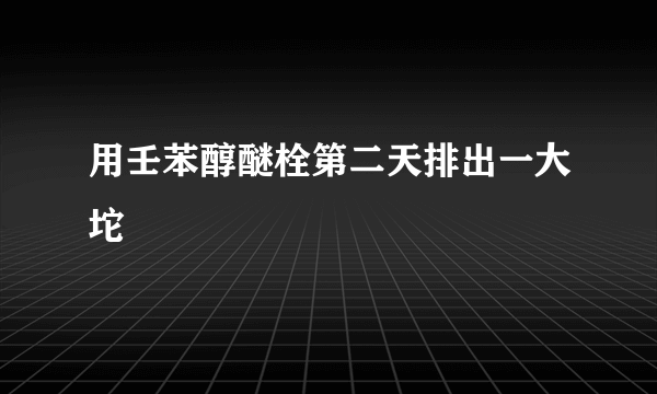 用壬苯醇醚栓第二天排出一大坨