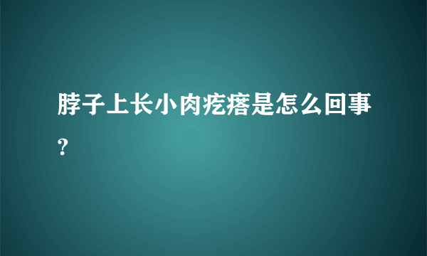 脖子上长小肉疙瘩是怎么回事?