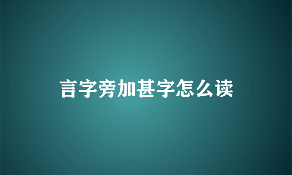 言字旁加甚字怎么读