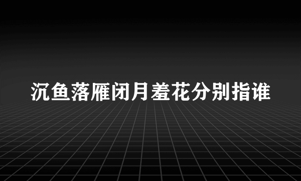 沉鱼落雁闭月羞花分别指谁