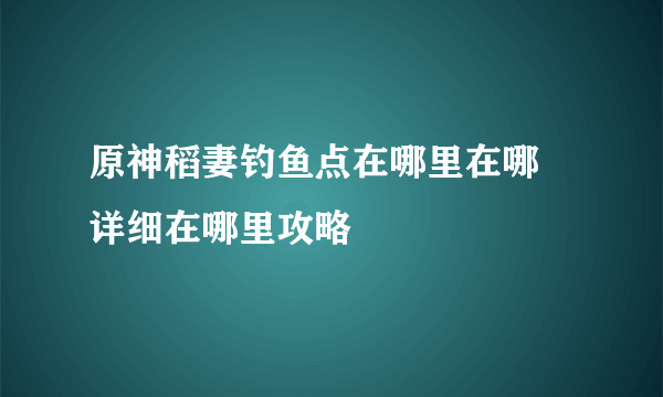 原神稻妻钓鱼点在哪里在哪 详细在哪里攻略