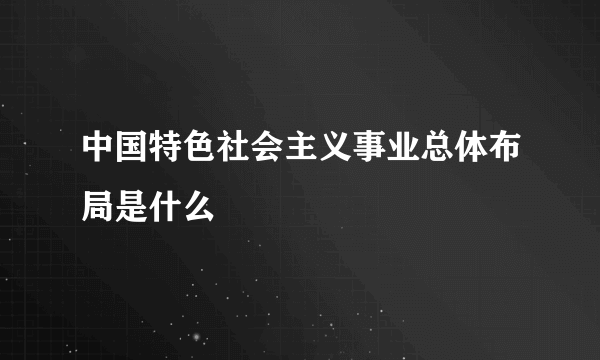 中国特色社会主义事业总体布局是什么