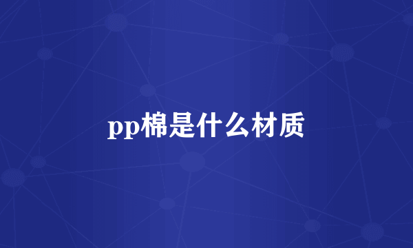 pp棉是什么材质