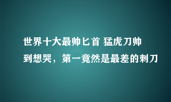 世界十大最帅匕首 猛虎刀帅到想哭，第一竟然是最差的刺刀