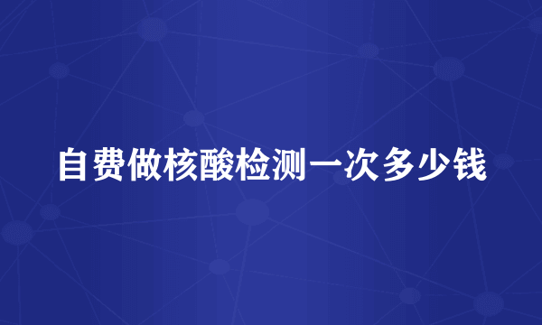 自费做核酸检测一次多少钱