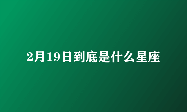 2月19日到底是什么星座