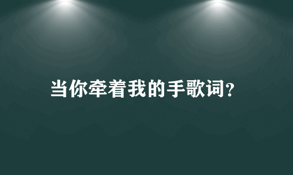 当你牵着我的手歌词？