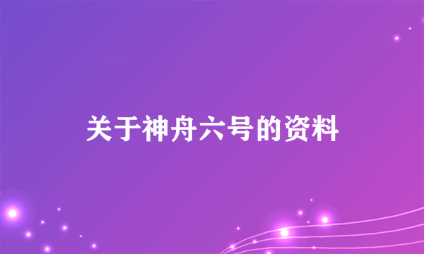 关于神舟六号的资料