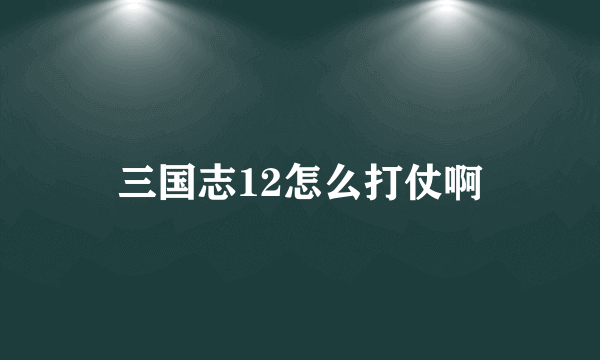 三国志12怎么打仗啊