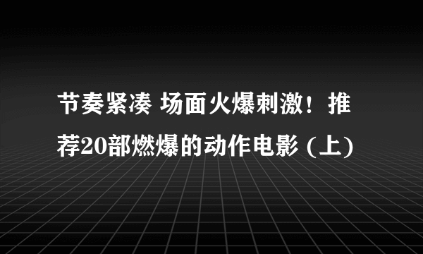 节奏紧凑 场面火爆刺激！推荐20部燃爆的动作电影 (上)