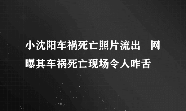 小沈阳车祸死亡照片流出   网曝其车祸死亡现场令人咋舌