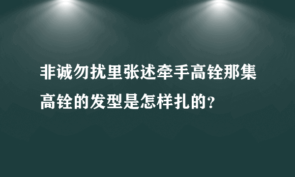 非诚勿扰里张述牵手高铨那集高铨的发型是怎样扎的？