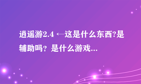 逍遥游2.4 ←这是什么东西?是辅助吗？是什么游戏上的辅助？