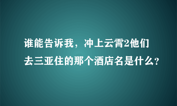 谁能告诉我，冲上云霄2他们去三亚住的那个酒店名是什么？