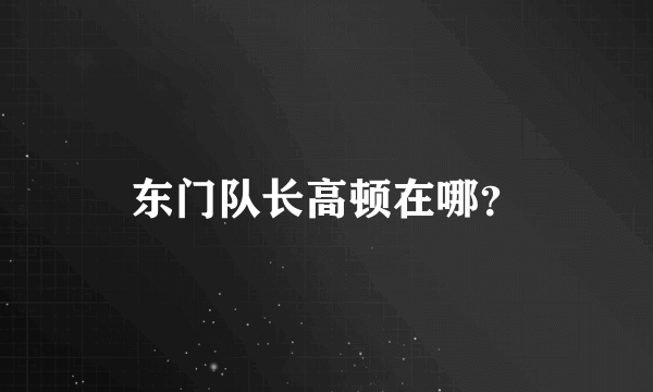 东门队长高顿在哪？