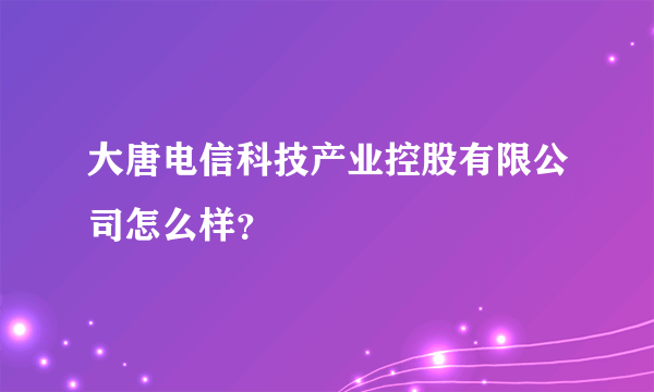 大唐电信科技产业控股有限公司怎么样？