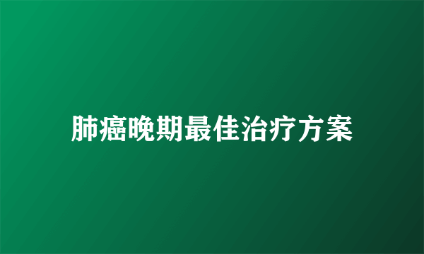 肺癌晚期最佳治疗方案