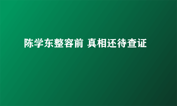 陈学东整容前 真相还待查证