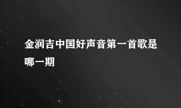 金润吉中国好声音第一首歌是哪一期