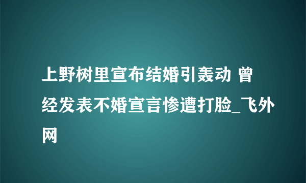 上野树里宣布结婚引轰动 曾经发表不婚宣言惨遭打脸_飞外网