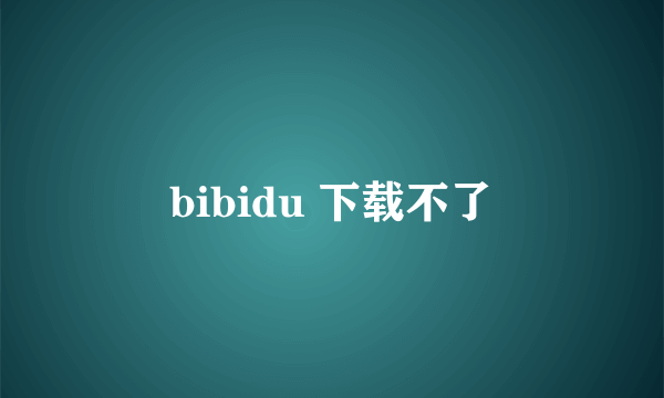 bibidu 下载不了